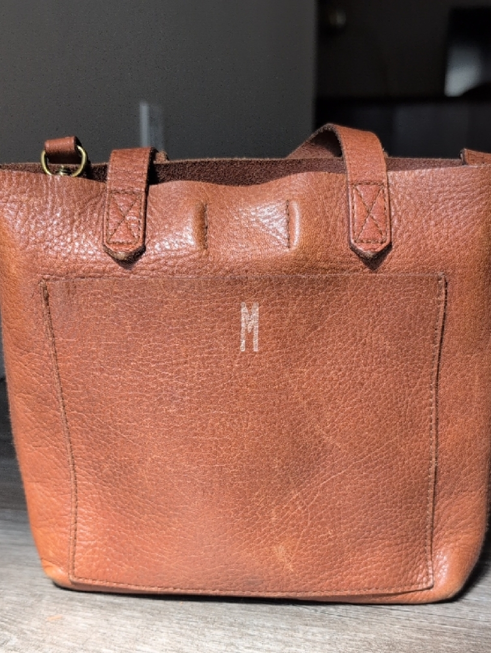 ✨Madewell Brown Leather Mini Tote with Crossbody Strap - Picture 2 of 7